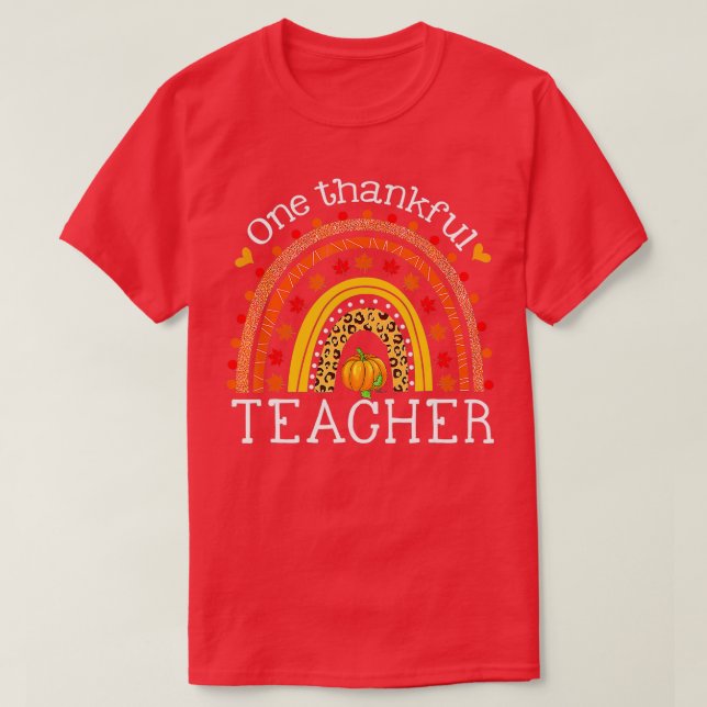 Camiseta El arcoiris de un profesor de Acción de Gracias (Diseño del anverso)