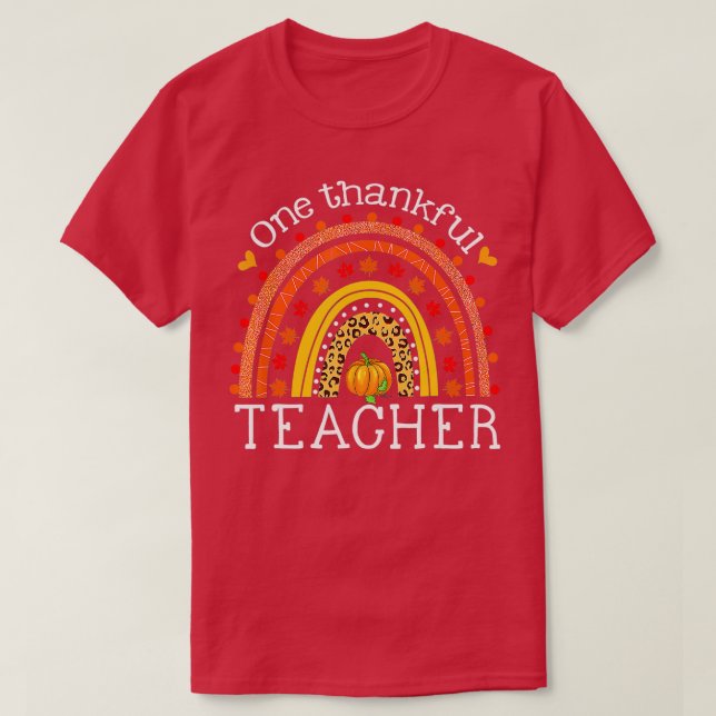 Camiseta El arcoiris de un profesor de Acción de Gracias (Diseño del anverso)