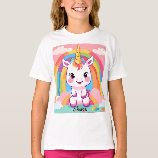 Camiseta El arcoiris de unicornio (Anverso)