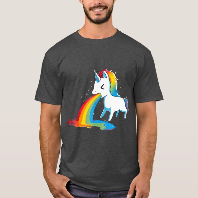 Camiseta El arcoiris de unicornio que bate las arcoiris (Anverso)