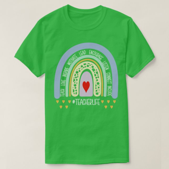 Camiseta El arcoiris de vida de los profesores (Diseño del anverso)