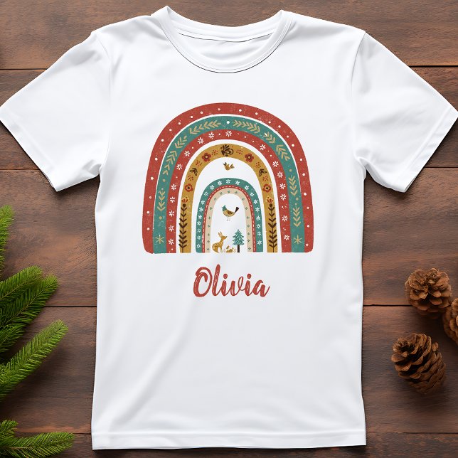 Camiseta El arcoiris del arte popular barato escandinavo (Subido por el creador)