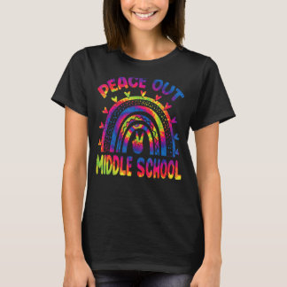 Camiseta El Arcoiris Del Día De La Escuela Media Peace Out