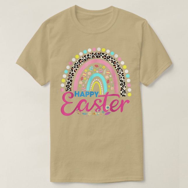 Camiseta El Arcoiris Del Día De Pascua Con Huevos Y Happ De (Diseño del anverso)