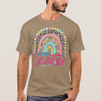Camiseta El Arcoiris Del Día De Pascua Con Huevos Y Happ De