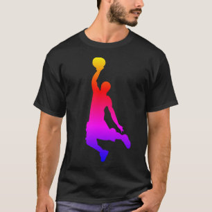 Camiseta El arcoiris del jugador de baloncesto ilustrado y 