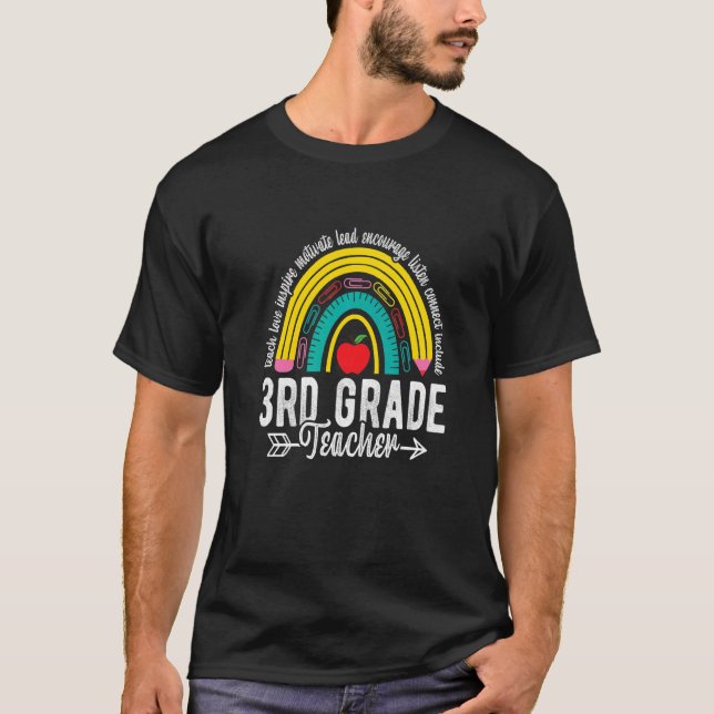 Camiseta El arcoiris del maestro de tercer grado retro de v (Anverso)