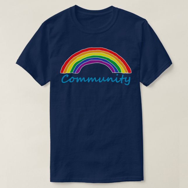 Camiseta El arcoiris del orgullo comunitario (Diseño del anverso)