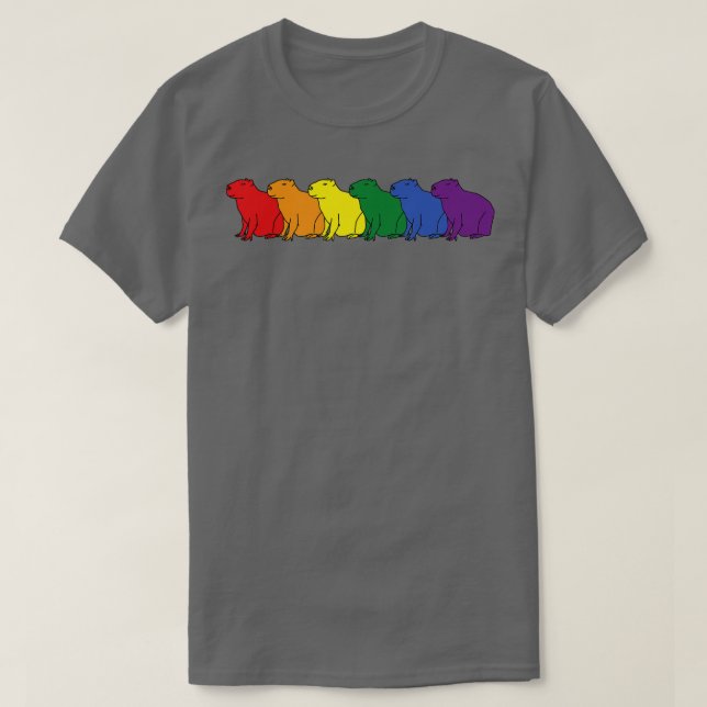 Camiseta El arcoiris del orgullo de Capybara (Diseño del anverso)