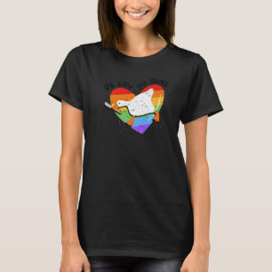 Camiseta El arcoiris del pato vintage será gay en el crimen