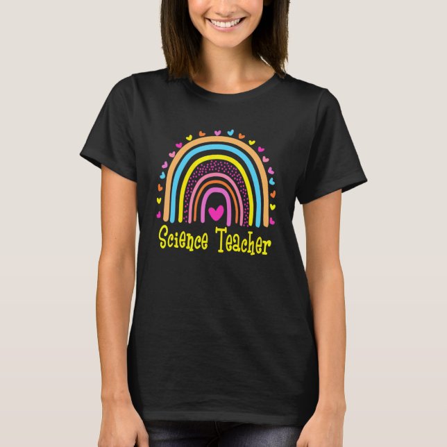 Camiseta El Arcoiris Del Profesor De Ciencia A La Escuela A (Anverso)