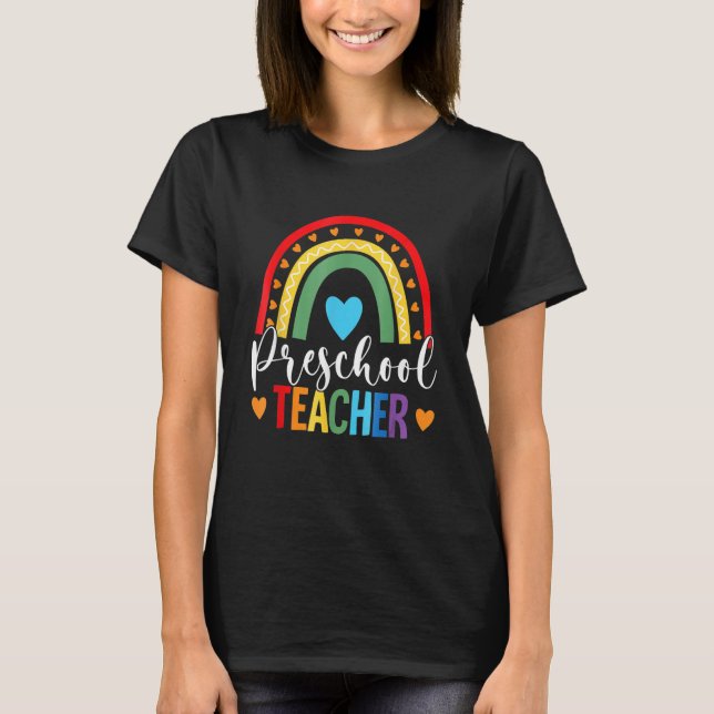 Camiseta El arcoiris del profesor de preescolar vuelve al p (Anverso)