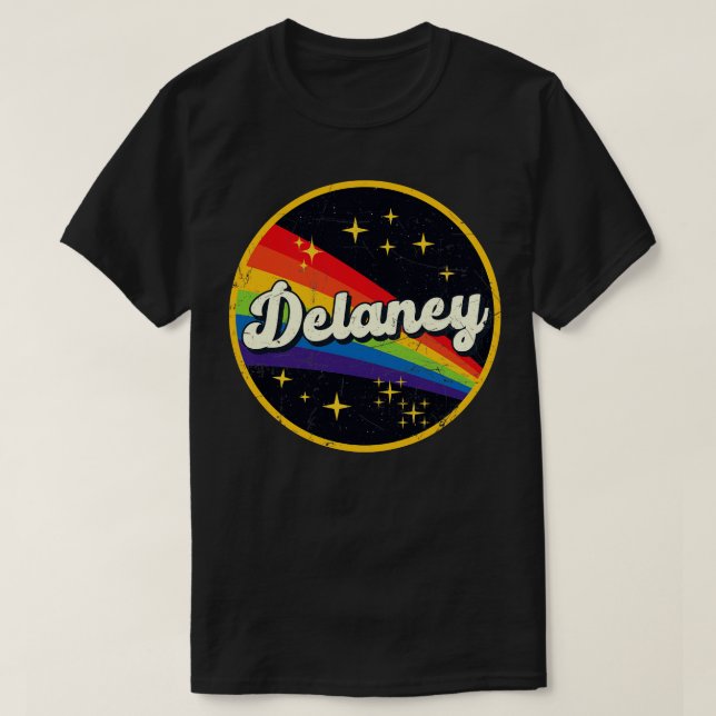 Camiseta El arcoiris delaney en el espacio de estilo grunge (Diseño del anverso)