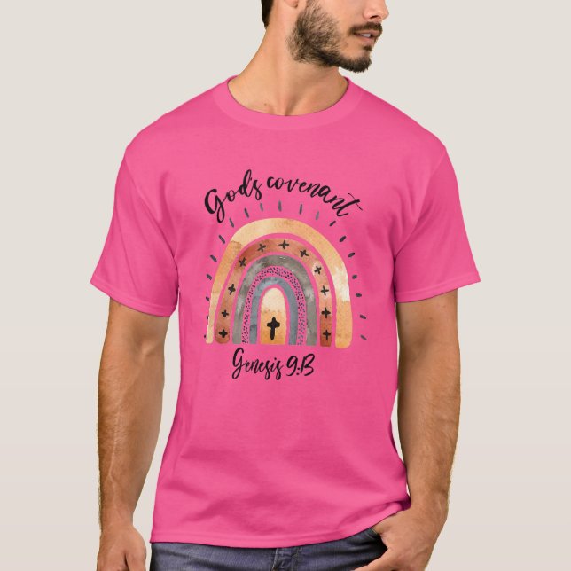 Camiseta El arcoiris El Pacto de Dios Génesis Religiosa Cri (Anverso)