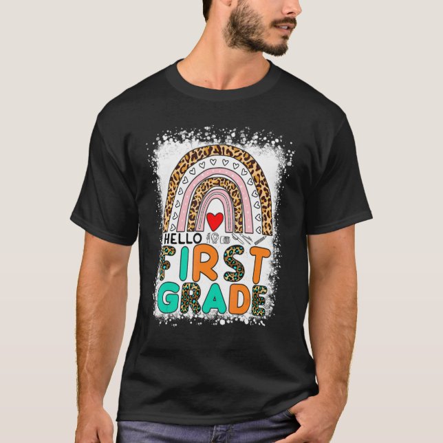 Camiseta El arcoiris leopardo regresó a la escuela (Anverso)