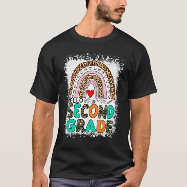 Camiseta El arcoiris leopardo regresó a la escuela Hello Se (Anverso)