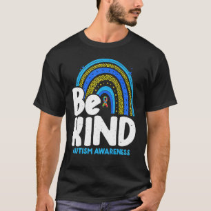Camiseta El arcoiris leopardo sea amable Autism Awareness M