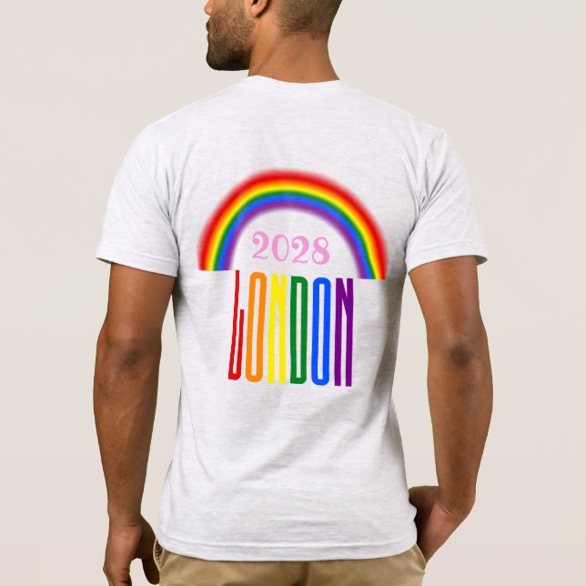Camiseta El arcoiris LGBTQ agrega año o envía mensajes de t (Reverso)