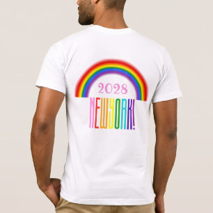 Camiseta El arcoiris LGBTQ agrega año o escribe orgullo en