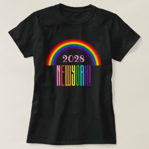 Camiseta El arcoiris LGBTQ agrega año o escribe orgullo en