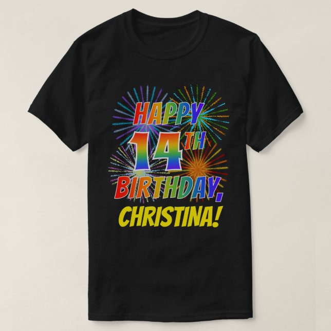 Camiseta El arcoiris parece feliz el cuarto cumpleaños; fue (Diseño del anverso)