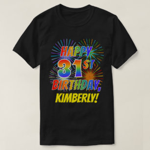 Camiseta El arcoiris parece feliz el cumpleaños número 31;