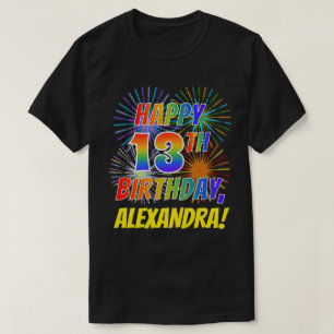 Camiseta El arcoiris parece feliz el décimo tercer cumplea