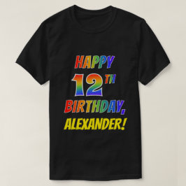 Camiseta El arcoiris parece feliz el duodécimo cumpleaños +