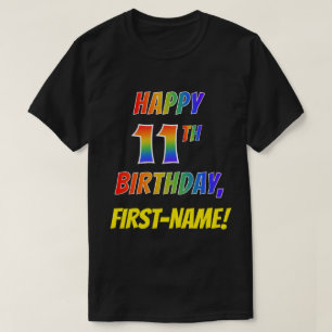 Camiseta El arcoiris parece feliz el onceavo cumpleaños + 