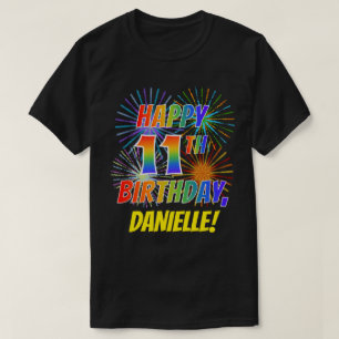 Camiseta El arcoiris parece feliz el onceavo cumpleaños; fu