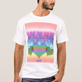 Camiseta El arcoiris pastoral inclusivo de los corazones y 