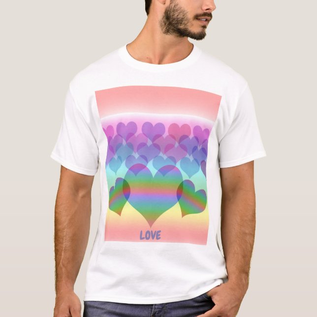 Camiseta El arcoiris pastoral inclusivo de los corazones y  (Anverso)