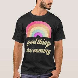 Camiseta El Arcoiris Retro De Las Mujeres Cosas Buenas Vien