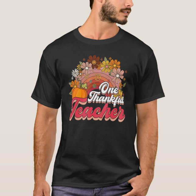 Camiseta El arcoiris retro Groovy un profesor agradecido Th (Anverso)