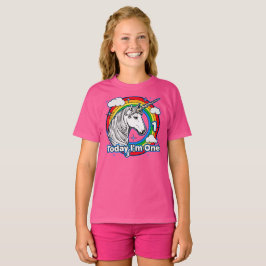 Camiseta El arcoiris unicornio de primer cumpleaños de un n