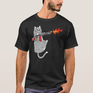 Camiseta El arma de fuego del flamor de gato del tirador de