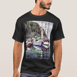 Camiseta El arte acrílico del barco de vela de Gulet