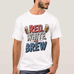 Camiseta El arte de la cerveza roja y blanca