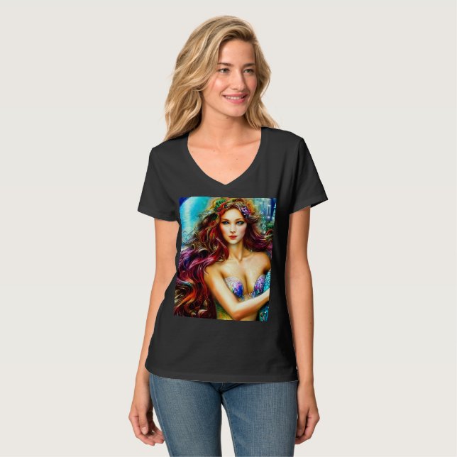 Camiseta El arte de la fantasía de la hija de Neptuno (Anverso completo)