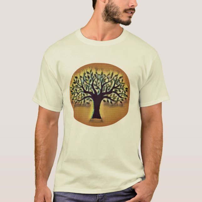 Camiseta El arte de la naturaleza abstracta del árbol de la (Anverso)