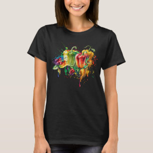 Camiseta El arte de la pizca de los pimientos de chile y be