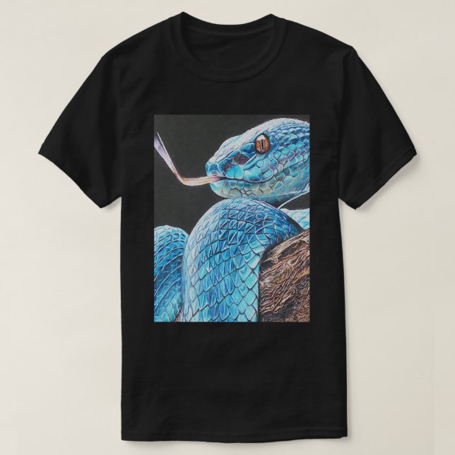Camiseta El arte de las serpientes bello dibujo de viper (Diseño del anverso)