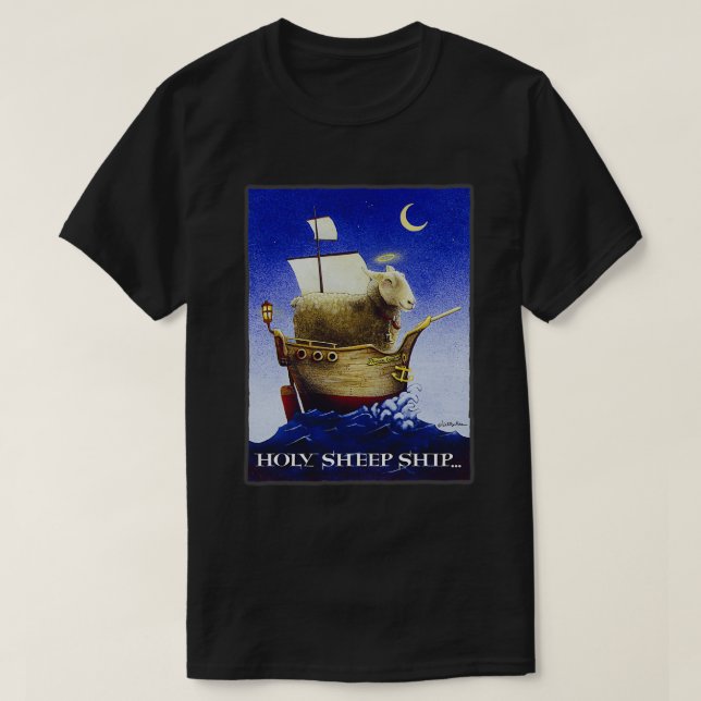 Camiseta El arte de Will Bullas imprimirá una oveja santa (Diseño del anverso)