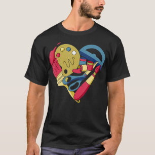 Camiseta El arte del corazón el arte pintar retrato dolor d
