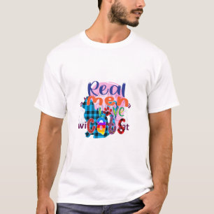 Camiseta El arte del gato Los hombres de verdad aman los ga