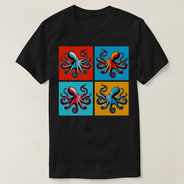 Camiseta El arte del Octopus en la vida marina de moda (Diseño del anverso)