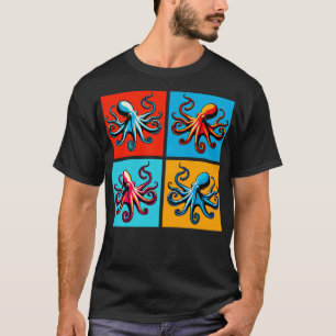 Camiseta El arte del Octopus en la vida marina de moda