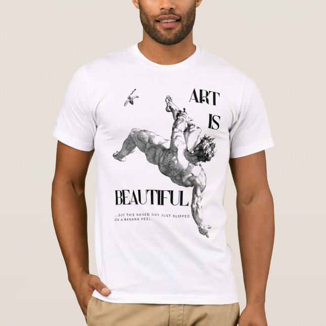 Camiseta El arte es hermoso - Adam cae (Anverso)