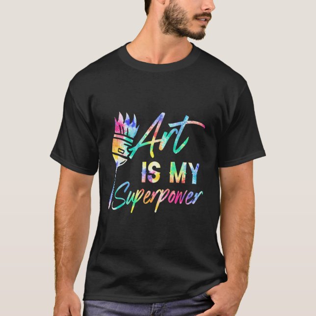 Camiseta El arte es mi superpoder dibujando arte esbozando  (Anverso)