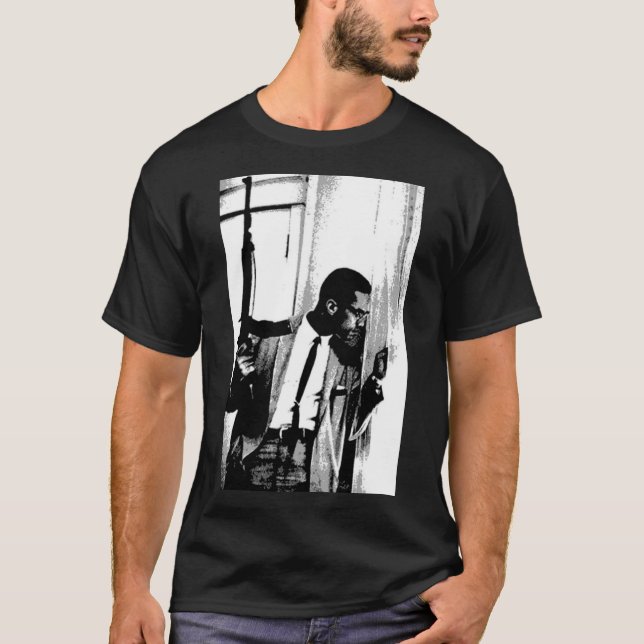 Camiseta El arte Malcolm X del patrimonio negro clásico T-S (Anverso)